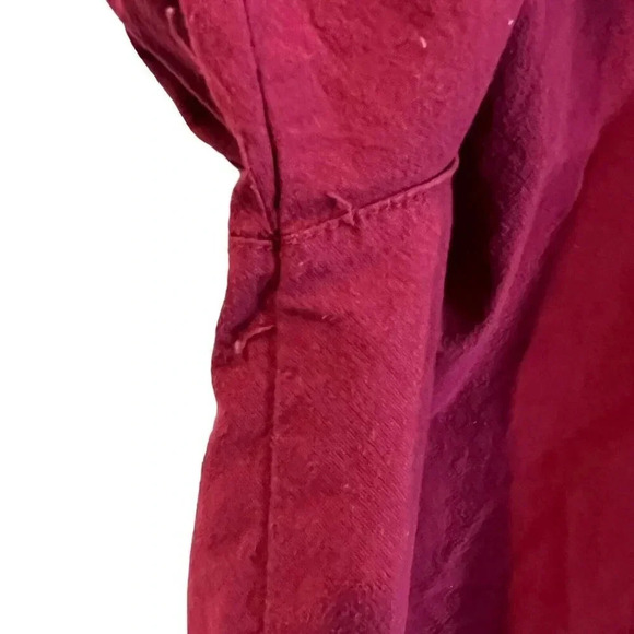 Jane Ashley Rust Red Beaded Top Size Large Button Up Collared Short Sleeve Shirt - Picture 5 of 6